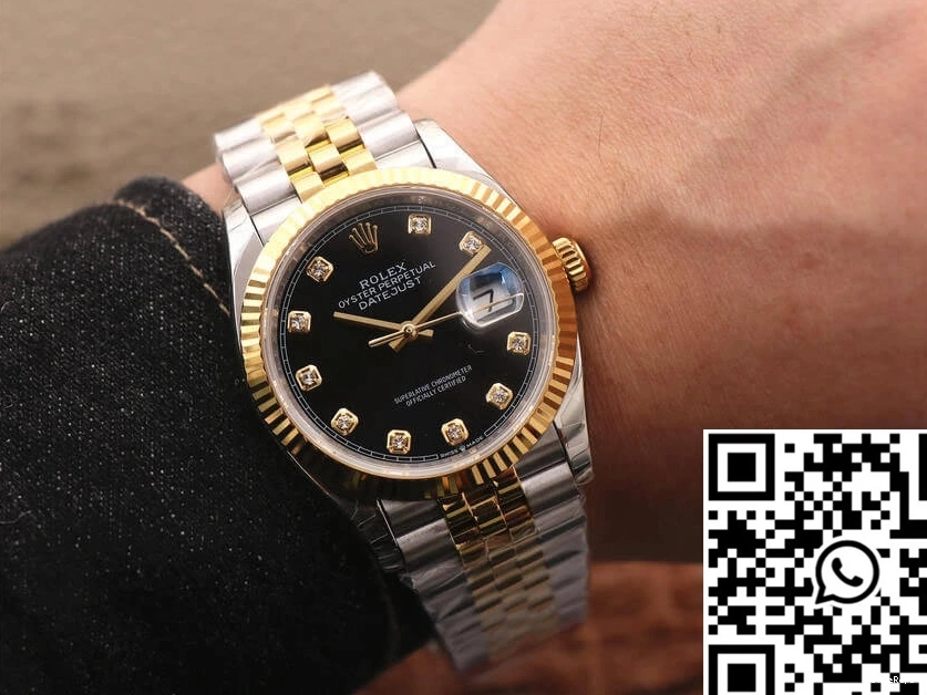 M126233-0021 Black Factory Rolex Dial Diamond EW Datejust 0321